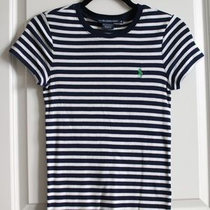 Ralph Lauren Sport Tee in Navy & White Stripe